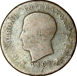 3 centesimi d'Italie, Napoléon Ier, 1808, Milan