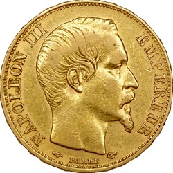 20 francs, tête nue, Napoléon III, 1858, Paris