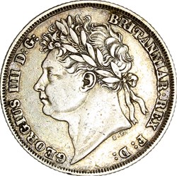 1 shilling, Royaume-Uni, Georges IV, 1824