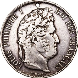 5 francs, 3e type Domard, Louis-Philippe Ier, 1847, Strasbourg