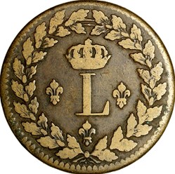 Un décime à l'L couronnée, Louis XVIII, 1815, sans point, Strasbourg