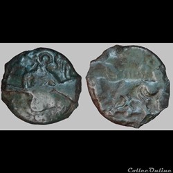 Bellovaques - Bronze au personnage agenouillé aux haltères
