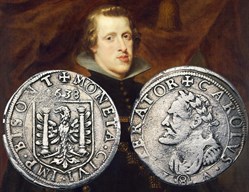 Teston de 8 gros 1638 Besançon Règne de Philippe IV