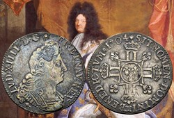 Quart d'écu d'argent aux 8 L 2ème type 1704 Besançon