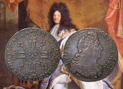 Quart d'écu d'argent aux 8 L 2 eme type 1704 Besançon