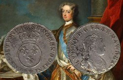 Dixième d'écu Vertugadin 1716 flan réformé Louis XV