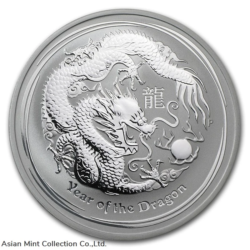 純銀1オンス ASAHI　龍年 2024 1oz Silver Asahi Lunar Dragon Round
