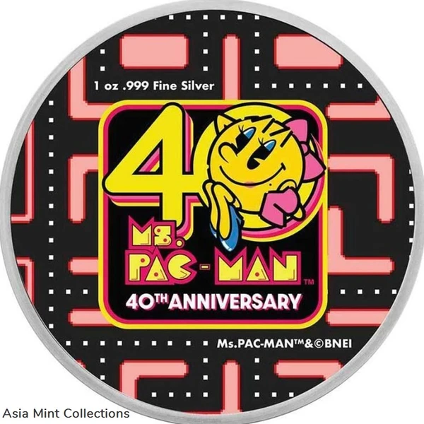 パックマン シルバー 1オンス Buy 1 oz Silver PAC-MAN Game Token Round| KITCO
