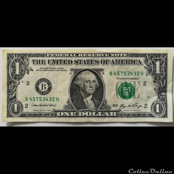 1 Dollar 2006 - B, 2006 Issue - 1 Dollar - United States of America -  Banknote - 5341