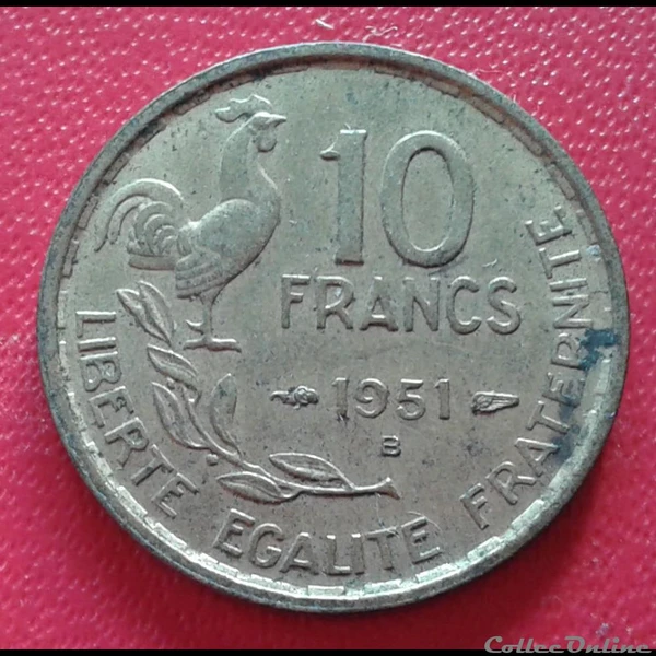 フランス 10 FRANCS 1951年 硬貨 10 francs 1951, France - uCoin.net