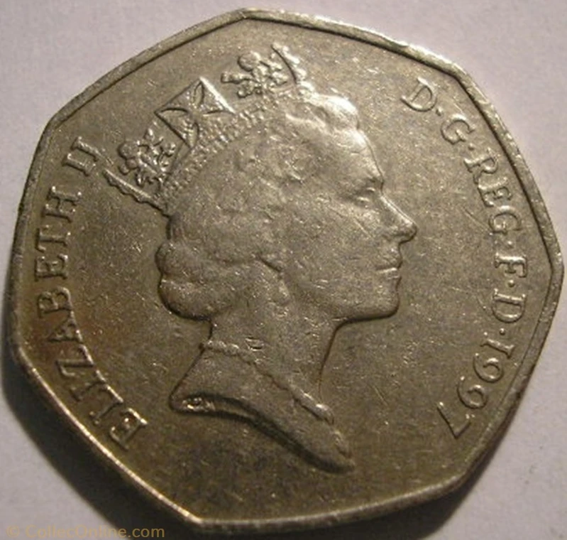 Elizabeth II 50 Pence 1997 UK Coins World United Kingdom