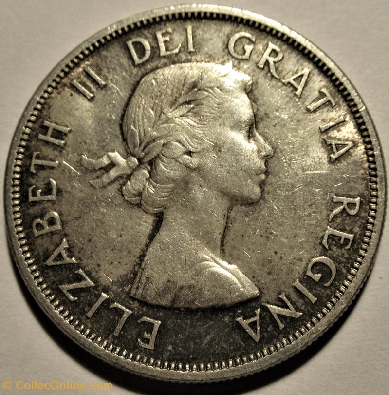 1958年カナダ1ドル銀貨(British Columbia)silver800 - 美術品/アンティーク