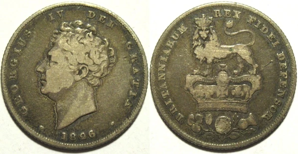George IV - 1 Shilling 1826-2 - Great Britain (Overdate) - Coins