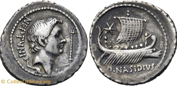 Sextus Pompeius AR Denarius AR, Cnaeus Pompeius Magnus, Q.