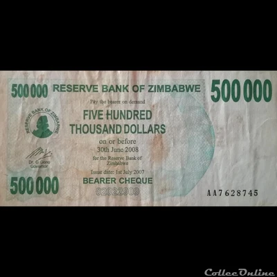 ZIMBABWE - P 51 - 500000 DOLLARS - 2007 - Banknotes - Africa 