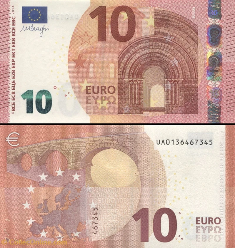 10 Euro 2014 - V, 2014 Issue - 10 Euro (Signature Mario Draghi) - European  Union - Banknote - 6427