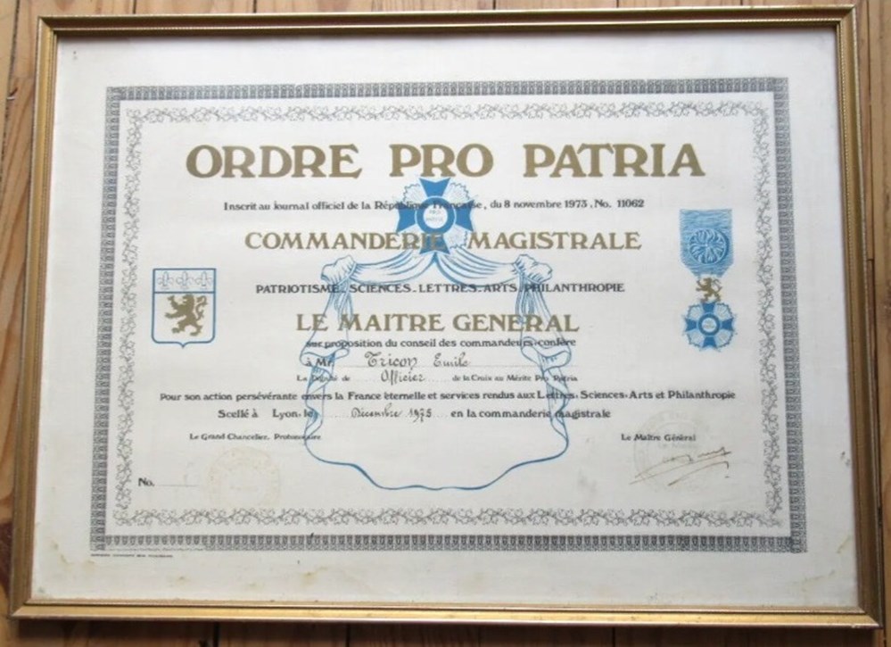 Diplômes #29 - ordre Pro Patria diplomes 29 ordre pro patria