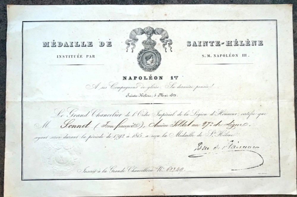 diplomes 10 medaille de sainte helene n 2