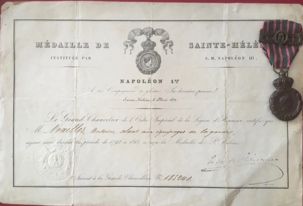 Diplômes #19 - médaille de Sainte-Hélène (n° 8) diplomes 19 medaille de sainte helene n 8