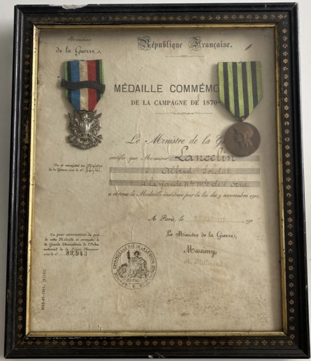 Diplômes #17 - médaille commémorative de la campagne de 1870-1871 (n°2) diplomes 17 medaille commemorative de la campagne de 1870 1871 n 2