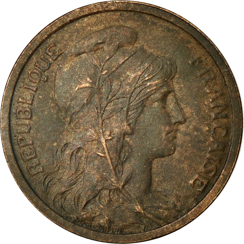 la 1 centime 1898 en flan mat