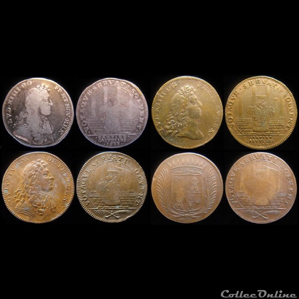 VOTAQVE SERVATI SOLVENT Je cherche à réunir les jetons qui utilisent ce revers : Des gerbes sur un autel dans un palais - un autel à l'antique chargé des prémices des fruits...