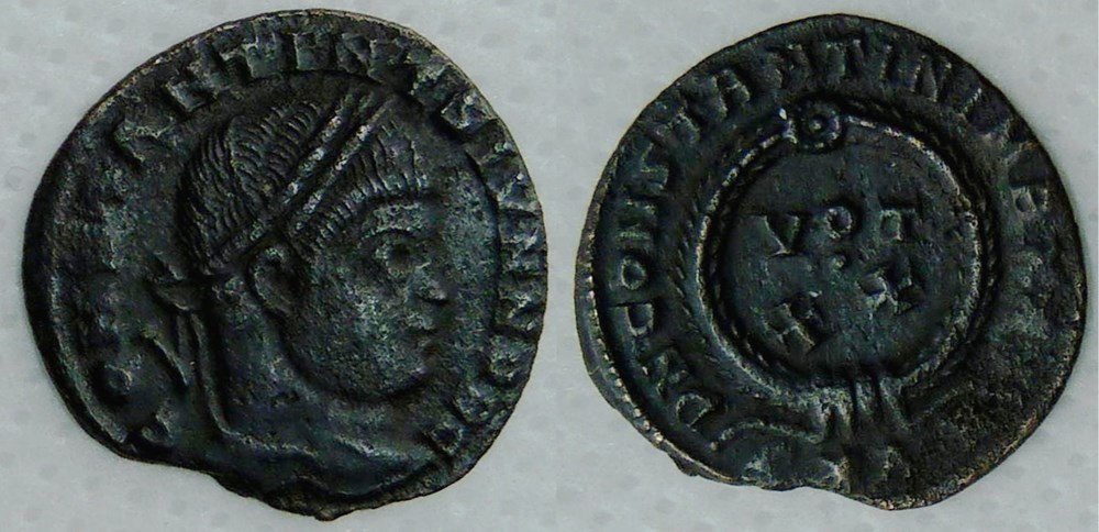 Romaines : Constantin et sa famille Quelques monnaies de Constantin Ier et de ses successeurs proches. Références : RIC NBD Nvmmvs Bible II Ph. Ferrando, L'atelier monétaire d'Arles de Constantin à Romulus, 2010 Décumanus éditions...