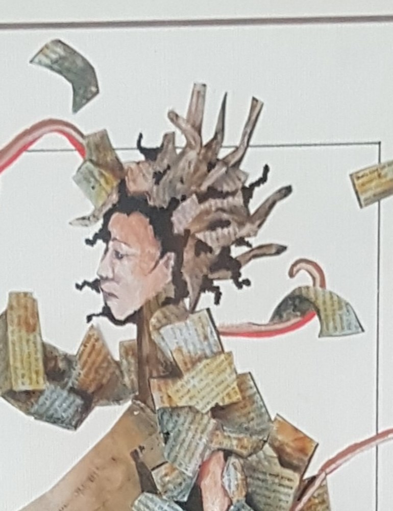  Collage et acrylique 