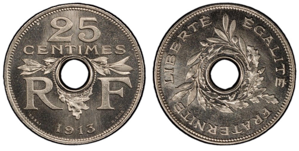 Concours 25 centimes 1913 Le concours « 1913 » est créé par le décret du 4 août pour le remplacement de la petite monnaie. Il s’agissait de remplacer toutes les monnaies de cuivre par de...