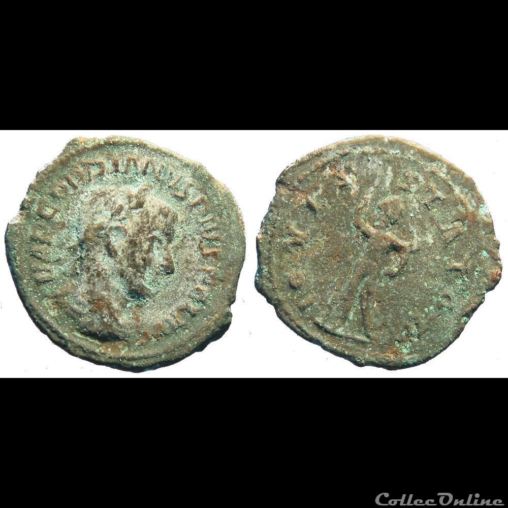 Les imitations d'époque pour Gordien III imitation fourrées ou non émises au nom de Gordien III en deniers et antniniens Composition deniers de bon alois: 2 monnaies deniers fourés : 8 monnaies antoniniens de...