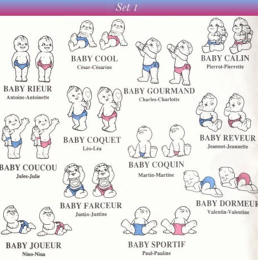 Magic Babies ( Magic Diaper ) Figurines des années 90 représentant des bébés portant des couches blanches qui changent de couleurs à l'eau froide, devenant bleu ou rose. D'abords vendu dans des sachets surprises, en...