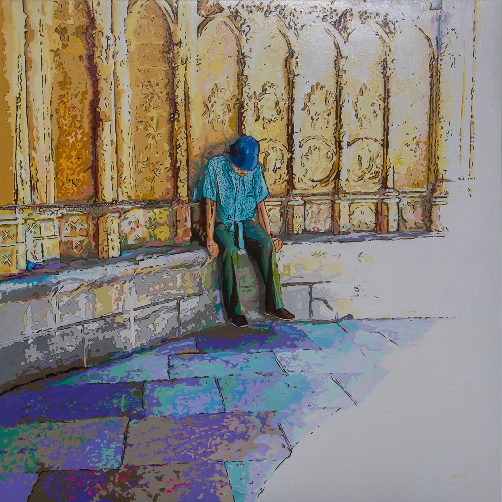  &laquo;&nbsp;Al borde de la Confesion&nbsp;&raquo; 80 x 80 x 4 cm Peinture &agrave; l'huile - 2019 Cette toile provient d'une photo prise par ma fille In&egrave;s lors d'un s&eacute;jour...