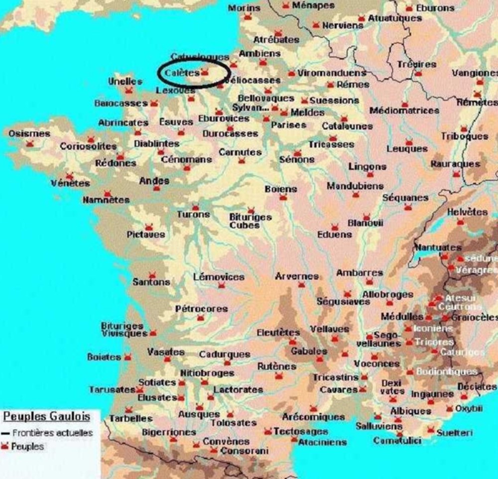 CALETES latin : CALETI étymologie : les durs , les vaillants situation : pays de CAUX - SEINE - MARITIME capitale : LILLEBONNE ( JULIOBONA ) GAULE BELGIQUE ils fourniront...