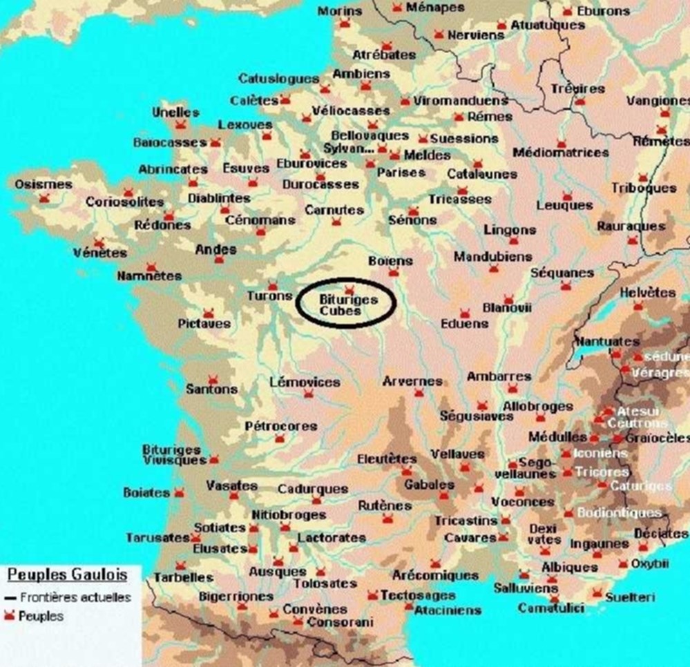 BITURIGES CUBES latin : BITURIGES CUBI étymologie : les rois du monde situation : BERRY capitale : BOURGES ( AVARICUM ) GAULE CETIQUE - CHEVELUE puissant peuple de la GAULE leurs...