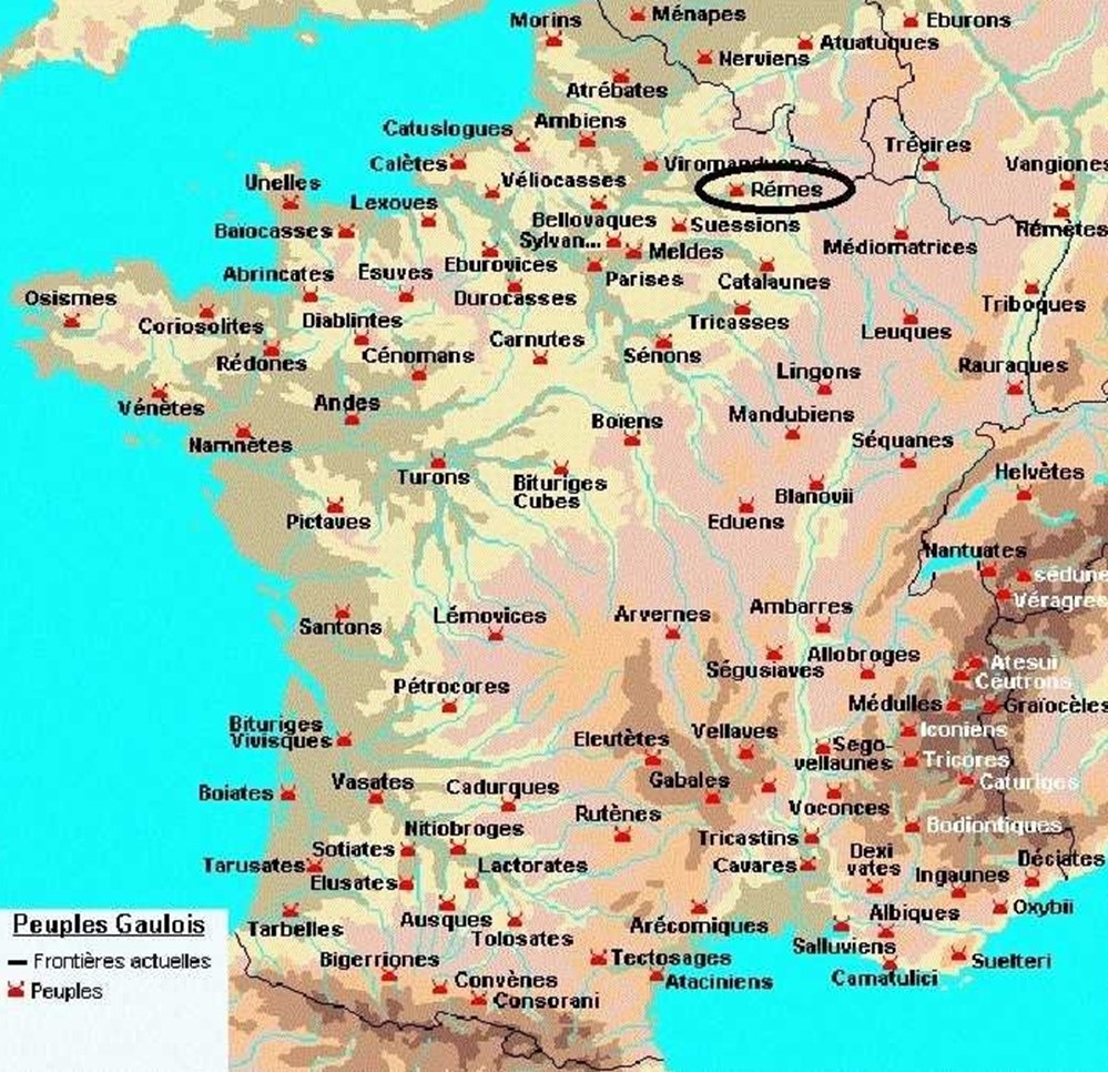 REMES latin : REMI étymologie : les premiers , les plus anciens , les princes situation : CHAMPAGNE capitale : REIMS ( DUROCORTORUM ) GAULE BELGIQUE les REMES faisaient partis...