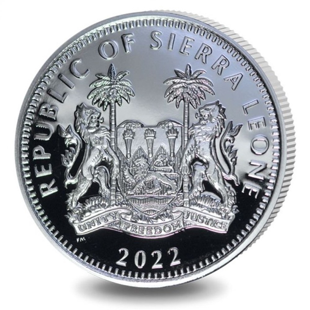  This silver coin from Sierra Leone was minted on the occasion of World Youth Day in Cologne. The silver coin shows the profile of Pope Benedict XVI. as well...