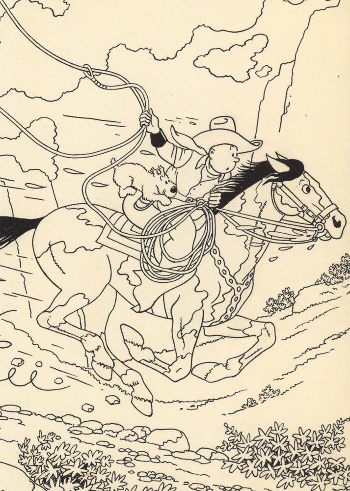 * Tintin - Carte/Illustration * Tintin - Carte/Illustration