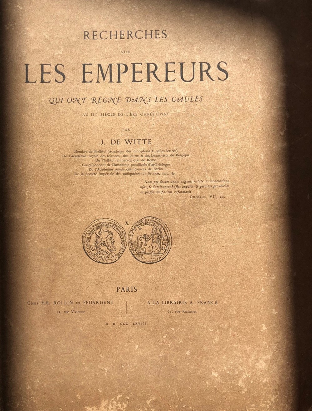 Ouvrages numismatiques Ma bibliothèque de Numismatique Romaine. 