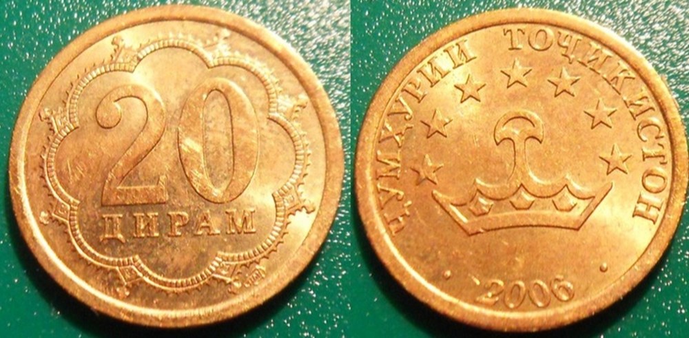 World Coins - Tadjikistan Monnaies modernes (maxi 100 ans) issues de brocantes, de bourses et de collègues rentrant de voyage
