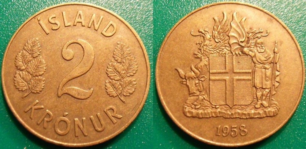 World Coins - Islande Monnaies modernes (maxi 100 ans) issues de brocantes, de bourses et de collègues rentrant de voyage