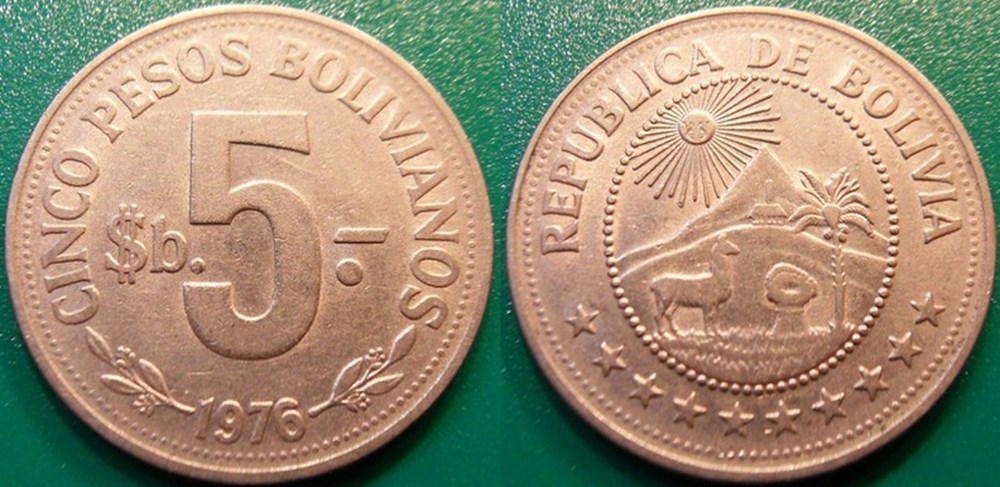 World Coins - Bolivie Monnaies modernes (maxi 100 ans) issues de brocantes, de bourses et de collègues rentrant de voyage