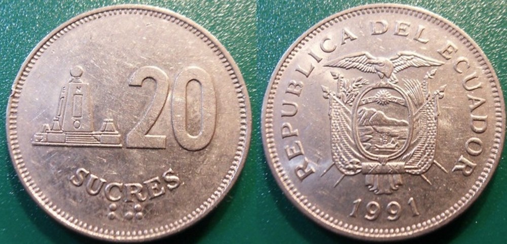 World Coins - Equateur Monnaies modernes (maxi 100 ans) issues de brocantes, de bourses et de collègues rentrant de voyage
