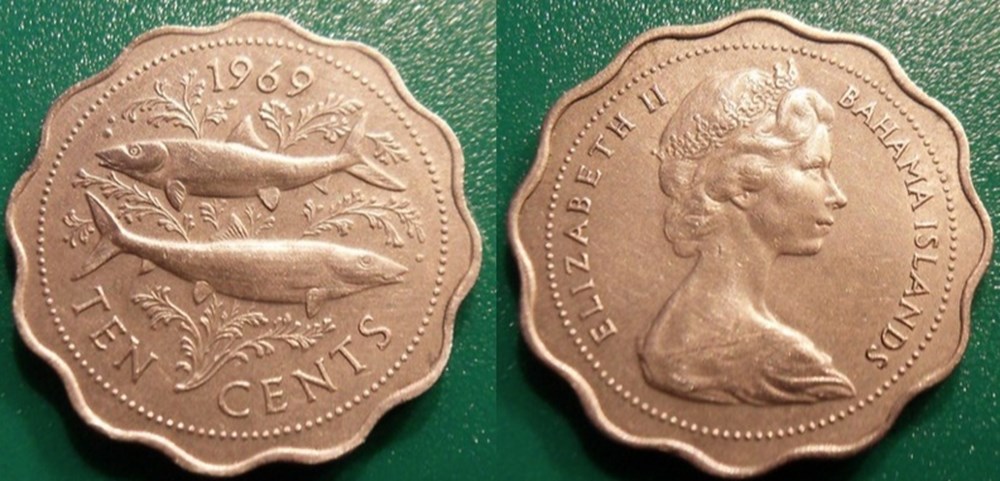 World Coins - Bahamas Monnaies modernes (maxi 100 ans) issues de brocantes, de bourses et de collègues rentrant de voyage