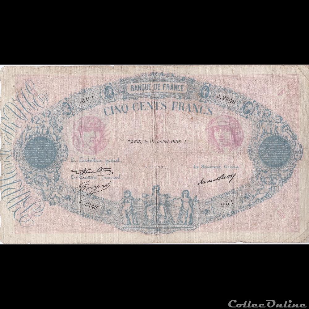 Caract&eacute;ristiques Pays officiellement utilisateurs Drapeau de la France France Valeur 500 francs Largeur 242 mm Hauteur 140 mm Caract&eacute;ristiques de s&eacute;curit&eacute; Filigranes, motifs roses, cartouches, talon Recto 500 francs...