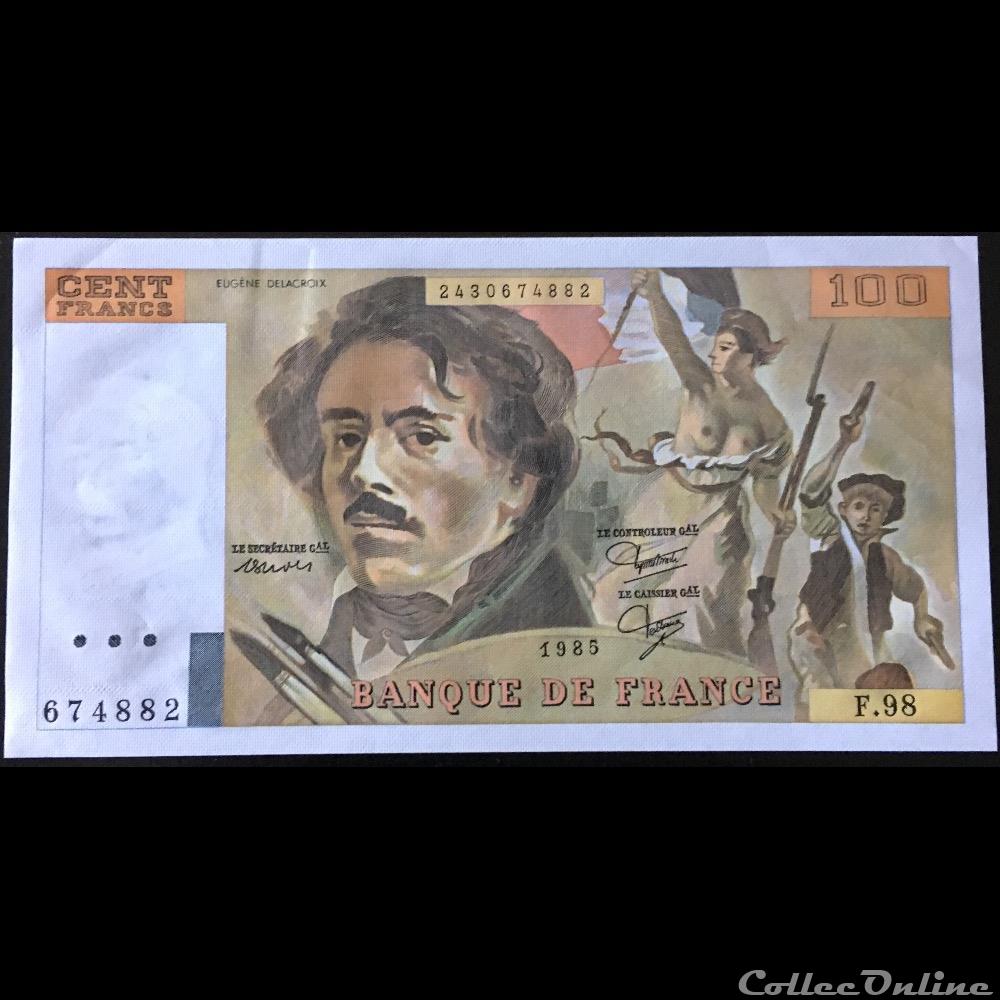 Billet de 100 francs Delacroix Caract&eacute;ristiques Pays officiellement utilisateurs &nbsp; France Valeur 100 francs Largeur 160 1 mm Hauteur 85 mm Caract&eacute;ristiques de s&eacute;curit&eacute; Filigrane Recto Recto Design Eug&egrave;ne...