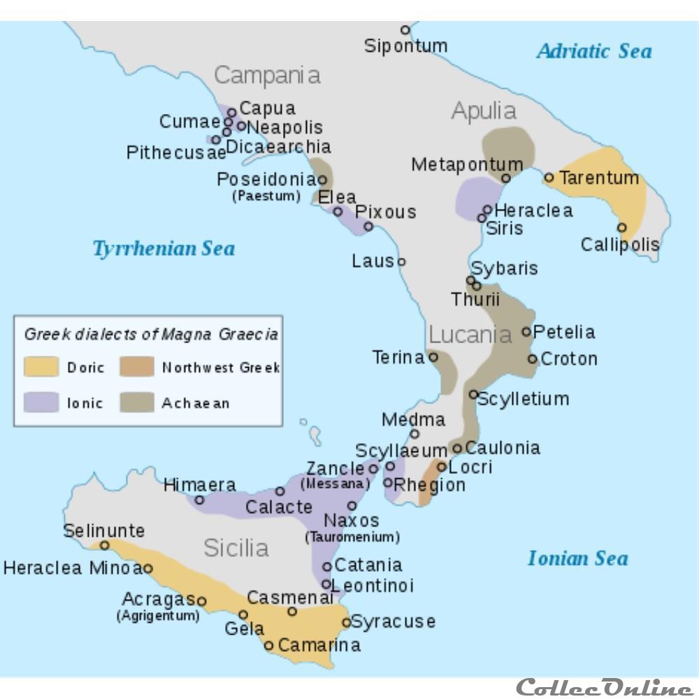  Ensemble des Cit&eacute;s grecques d'Italie, Sicile incluse. &nbsp; La Grande-Gr&egrave;ce ou Grande Gr&egrave;ce (en grec ancien ἡ M&epsilon;&gamma;ά&lambda;&eta; Ἑ&lambda;&lambda;ά&sigmaf; / h&ecirc; meg&aacute;l&ecirc; Hell&aacute;s, en latin Magna Gr&aelig;cia) est le...