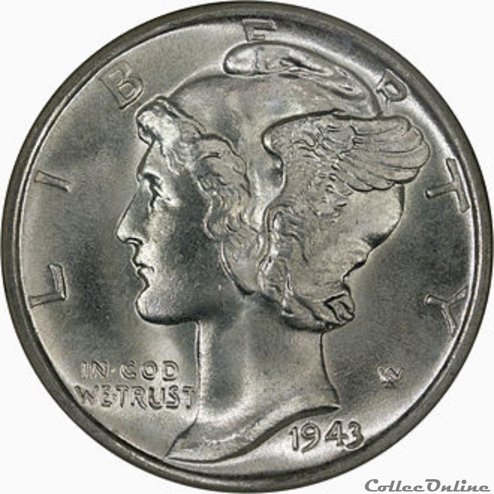 Dimes Mercury (1916-1945) - 10 Cents USA Mercury Dimes (1916-1945)