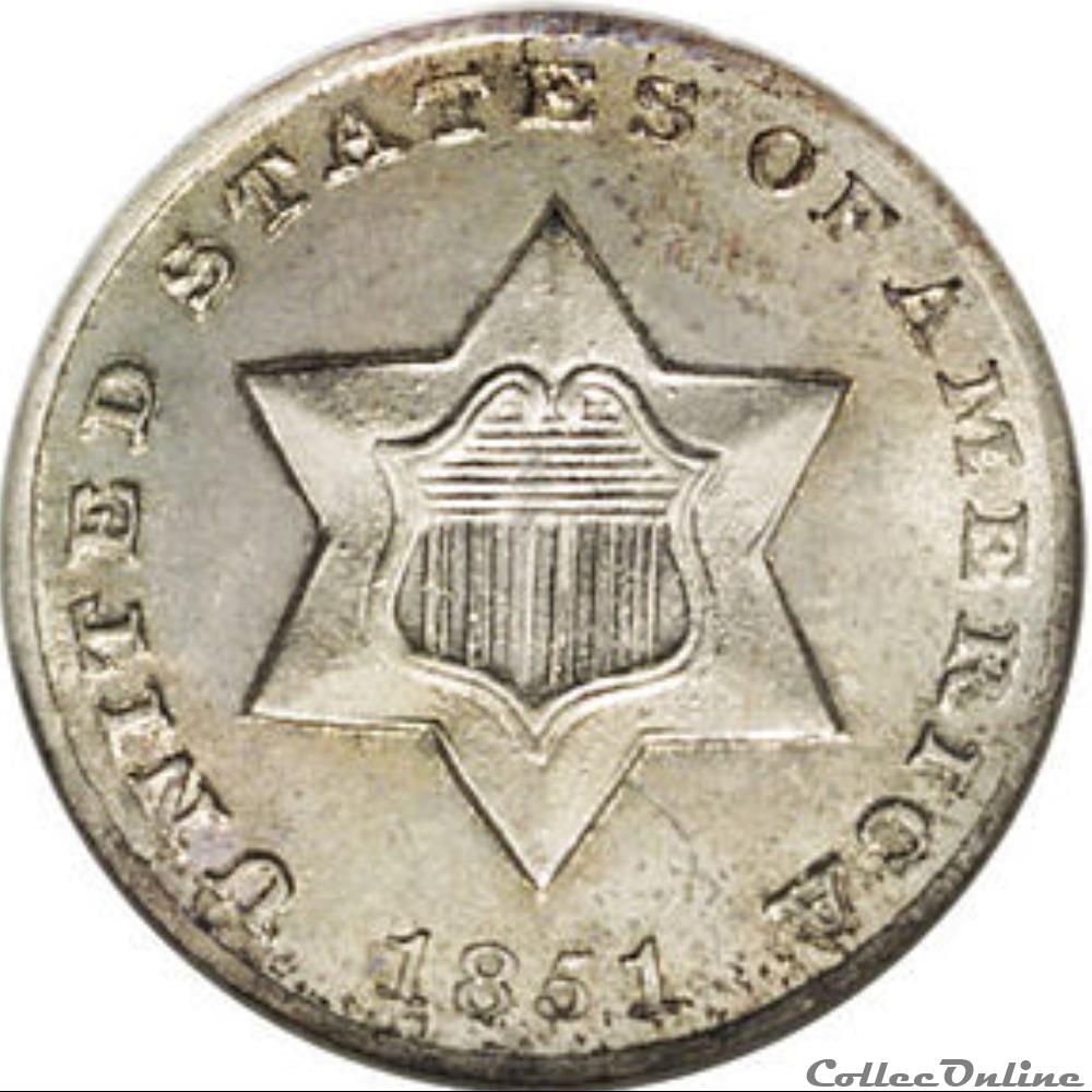 Three Cents - Silver (1851-1873) USA Silver Three Cents (1851-1873) 