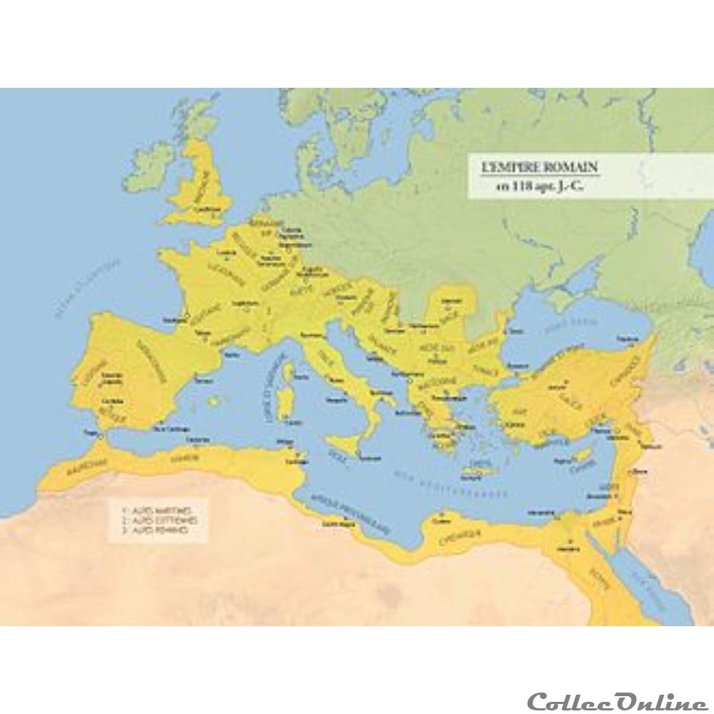  Monnaies R&eacute;gionales ou Provinciales romaines du II&egrave;me av. JC.. au V&egrave;me si&egrave;cle ap. J.C. Monnaies de l'Empire Romain (M&eacute;tropole capitoline). Monnaies du Bas-Empire Romain. 