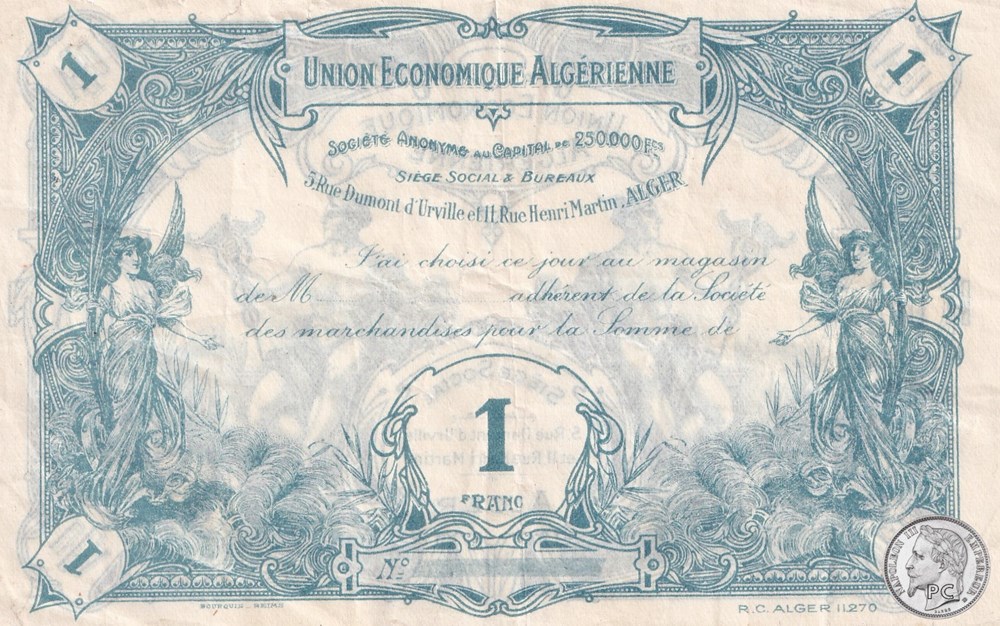 Union économique Algérienne et Chèque Trésor Algérien et diverses Chèques et Bons et Documents